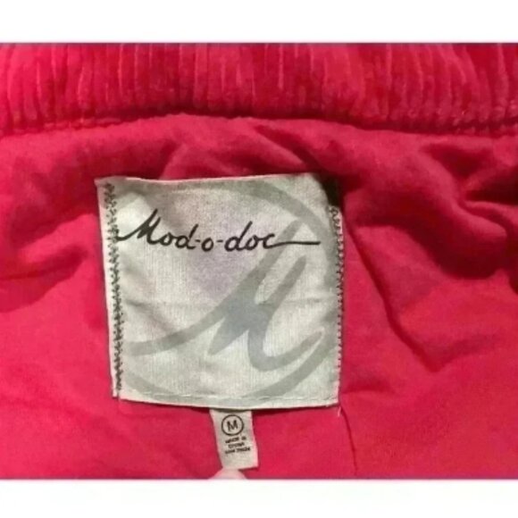 Mod-O-Doc Womens Sz Medium Red Orange Bulky Corduroy Vest - Picture 3 of 4